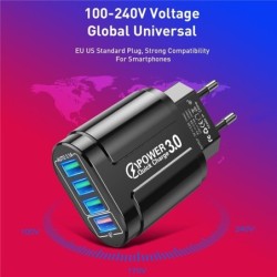 4-port USB charger - fast charge QC 3.0 - 48WChargers