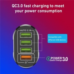 4-port USB charger - fast charge QC 3.0 - 48WChargers