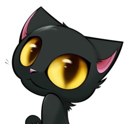 Big eyed black cat - car stickerStickers