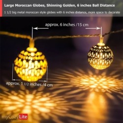 LED string - silver metal balls - battery powered - Christmas / garden decorationLights & lighting