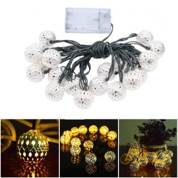 LED string - silver metal balls - battery powered - Christmas / garden decorationLights & lighting