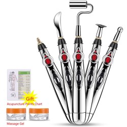 Multifunction electric massage pen - acupuncture - pain relief - beauty roller - with laser lightMassage