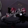 Vintage hairpin - red roses / pearl / crystalsHair clips