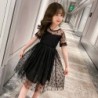 Elegant black chiffon dress with dotsClothing
