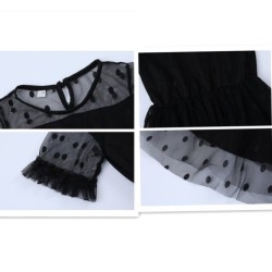 Elegant black chiffon dress with dotsClothing