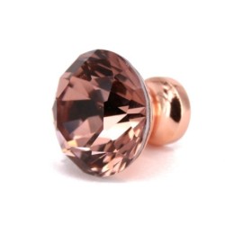 Rose gold furniture handles - knobs with crystal - 10 piecesFurniture