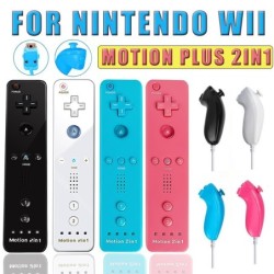 2 in 1 wireless remote - motion plus / Nunchuck - for Nintendo Wii / Wii U JoystickControllers