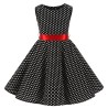 Summer sleeveless dress - polka dots / flowers printedClothing
