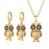 Golden jewellery set - with crystal owls - necklace / earringsJewellery Sets