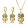 Golden jewellery set - with crystal owls - necklace / earringsJewellery Sets