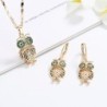 Golden jewellery set - with crystal owls - necklace / earringsJewellery Sets