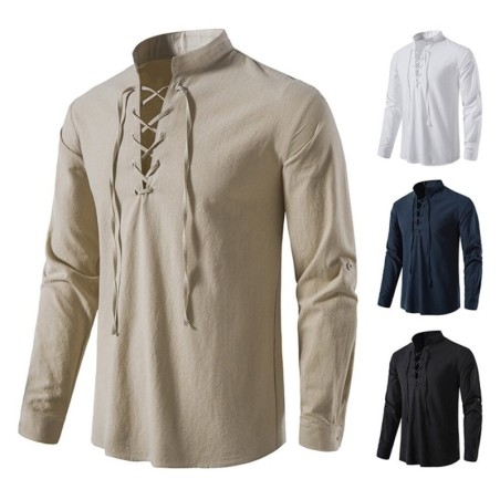 Classic long sleeve shirt - tie up necklineT-shirts