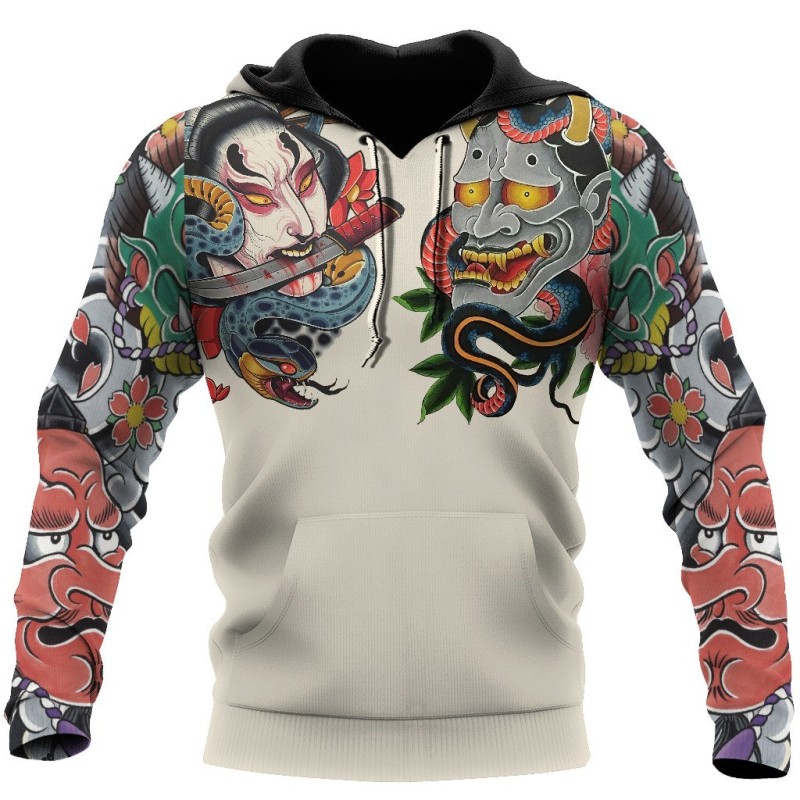 Japanese culture - mask tattoo printed - hoodieHoodies & Sweatshirt Japanese culture - mask tattoo printed - hoodieHoodies & Sweatshirt