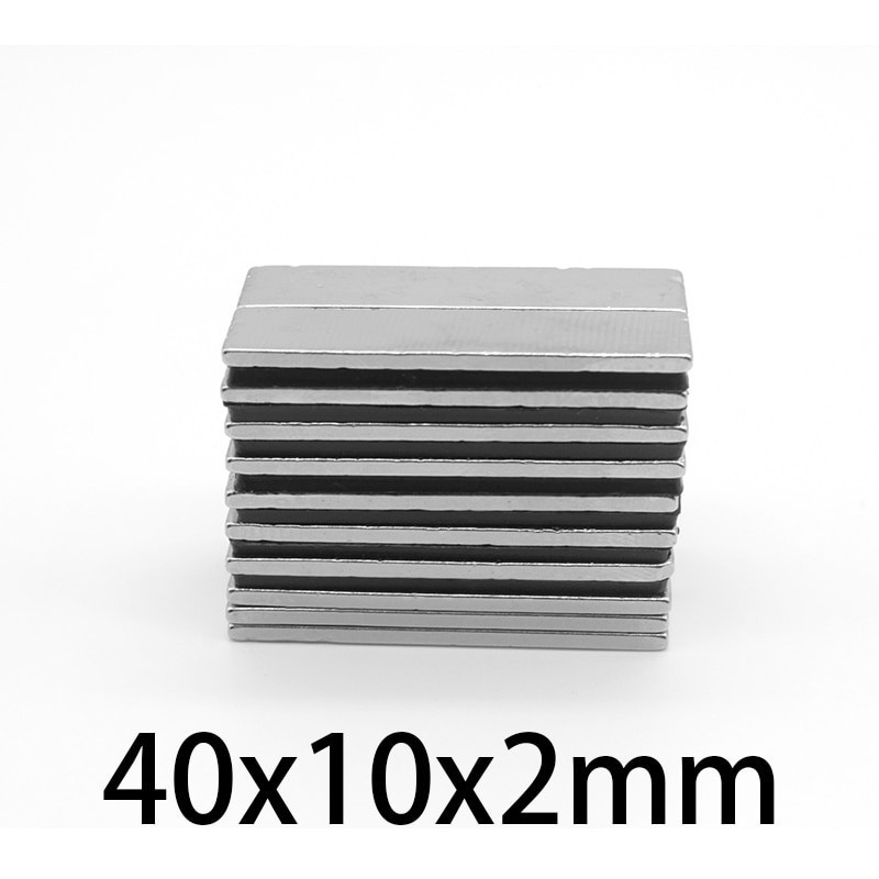 N35 - neodymium magnet - strong rectangular block - 40mm * 10mm * 2mmN35