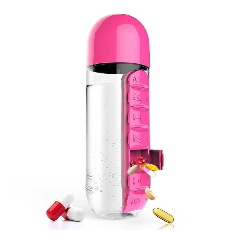 Daily pill organizer - box - water bottle - leak-proof - 600mlWater bottles