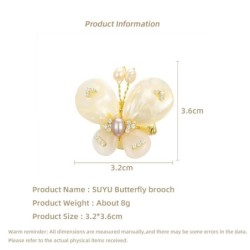Pearl shell butterfly - with crystals / pearlsBrooches