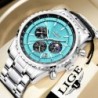 LIGE - luxury Quartz watch - luminous - stainless steel - waterproof - turquoiseWatches