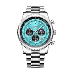 LIGE - luxury Quartz watch - luminous - stainless steel - waterproof - turquoiseWatches