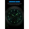 LIGE - luxury stainless steel Quartz watch - luminous - leather strap - waterproof - turquoiseWatches