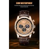 LIGE - luxury stainless steel Quartz watch - luminous - leather strap - waterproof - turquoiseWatches