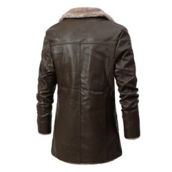 Warm leather jacket with furJackets