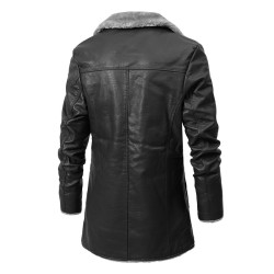 Warm leather jacket with furJackets