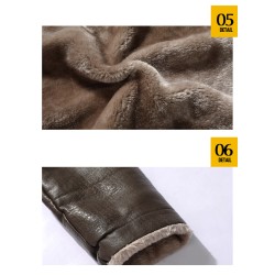 Warm leather jacket with furJackets