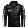 Short leather jacket - decorative patchesJackets