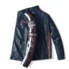 Short leather jacket - decorative patchesJackets