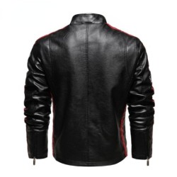 Short leather jacket - decorative patchesJackets