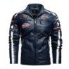 Short leather jacket - decorative patchesJackets