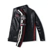 Short leather jacket - decorative patchesJackets