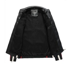 Short leather jacket - decorative patchesJackets