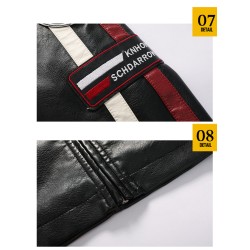 Short leather jacket - decorative patchesJackets