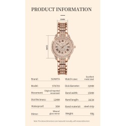 SUNKTA - elegant Quartz watch with crystals - rose goldWatches