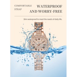 SUNKTA - elegant Quartz watch with crystals - rose goldWatches