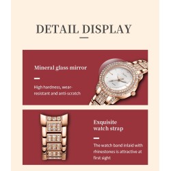 SUNKTA - elegant Quartz watch with crystals - rose goldWatches