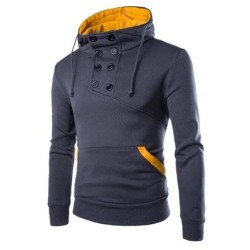 Warm hoodie - with collar buttonsHoodies & Sweatshirt