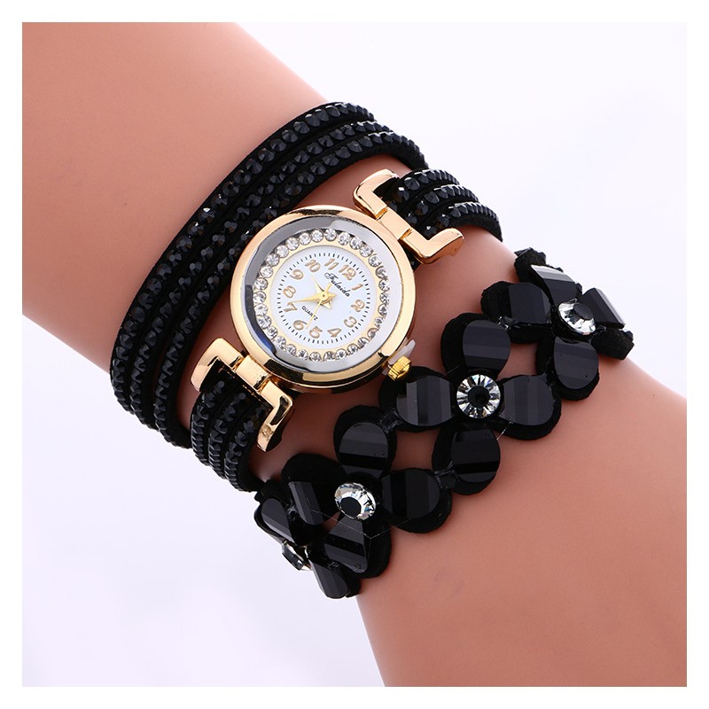 Multilayer crystal bracelet - with watchBracelets