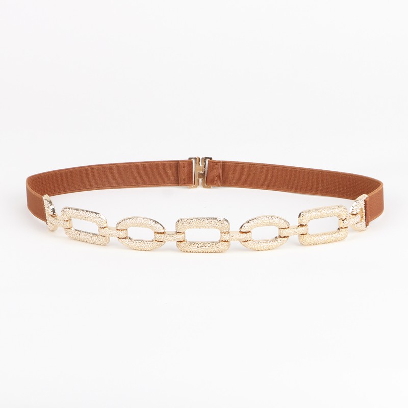 Fashionable elastic belt - square metal decorationsBelts