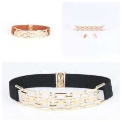 Fashionable elastic belt - with metal gold decorative chainBelts