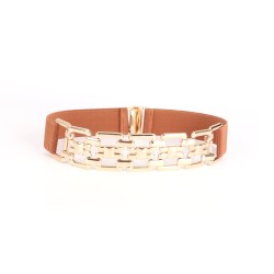 Fashionable elastic belt - with metal gold decorative chainBelts