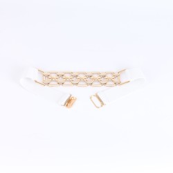 Fashionable elastic belt - with metal gold decorative chainBelts