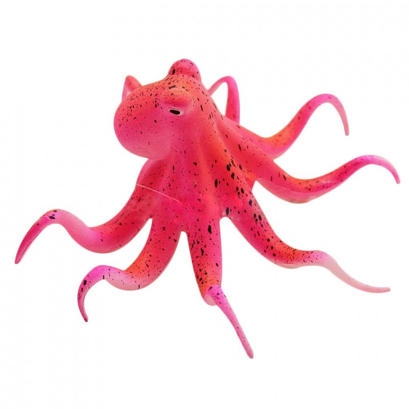 Fluorescent artificial octopus - with suction cup - aquarium decorationDecorations