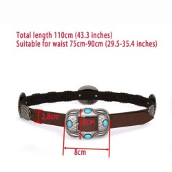 Cowboy style leather belt - with metal decorationsBelts