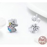 Silver earrings with crystal unicornEarrings