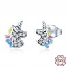 Silver earrings with crystal unicornEarrings