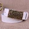 Retro leather belt - with metal carved buckleBelts