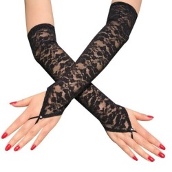 Sexy long lace gloves - fingerlessGloves