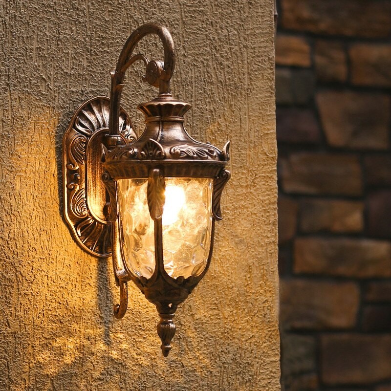 Retro outdoor wall lamp - waterproof - with glass fixture - E27Wall lights